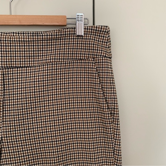 Straight Leg Ankle Dress Pants Brown Gingham Sz 16 - Picture 6 of 12